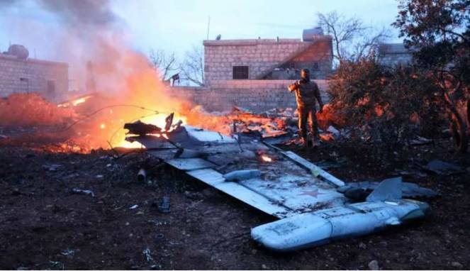 Sebuah Pesawat Tempur Dari Rusia Jatuh Ditembak Pemberontak Suriah