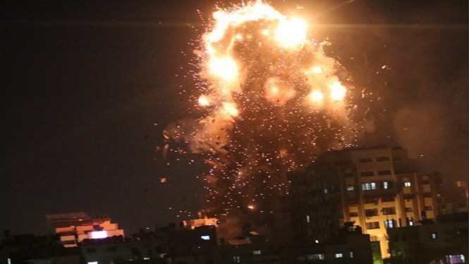Roket Israel Hancurkan Stasiun TV Hamas