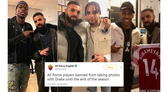 Roma Melarang Pemainnya untuk Foto Bersama Drake